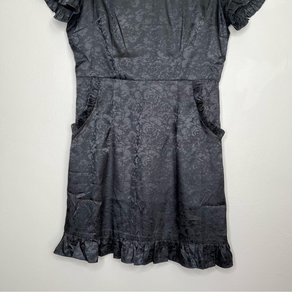 Lulus Rose Were the Days Black Jacquard Dress Size Medium - Picture 5 of 10